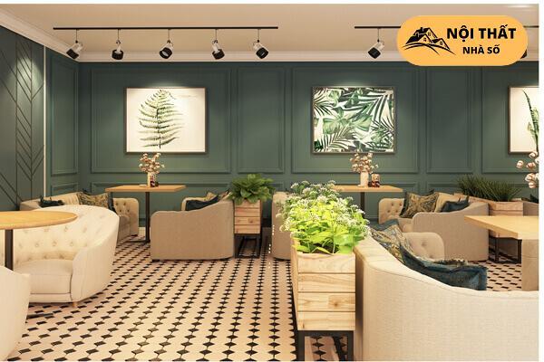 Nội thất quán cafe mang phong cách sang trọng