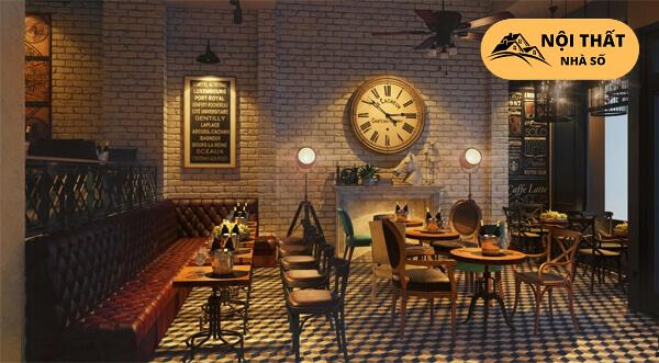 Hình minh họa mẫu nội thất quán cafe theo phong cách cổ điển