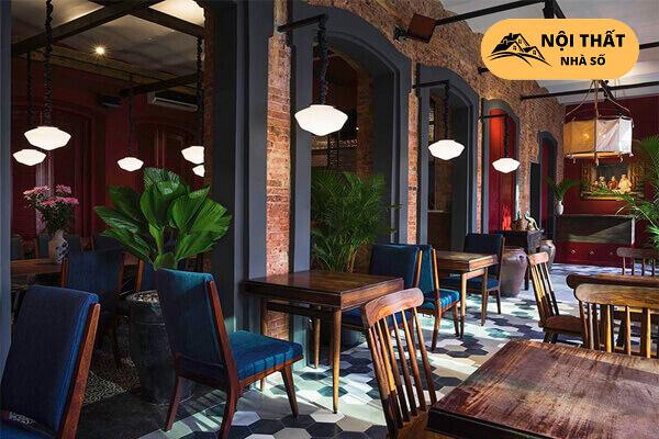 Mẫu thiết kế nội thất quán cafe phong cách Đông Dương