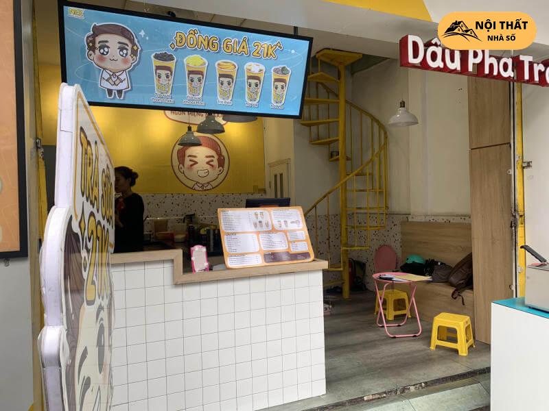 Thiết kế quán trà sữa Nee Quầy tiếp tân quán trà sữa Nee