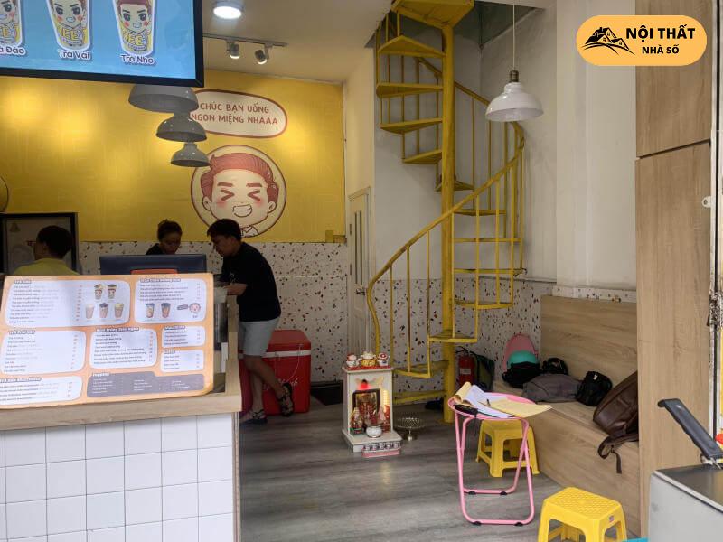 Thiết kế quán trà sữa Nee Quầy tiếp tân quán trà sữa Nee