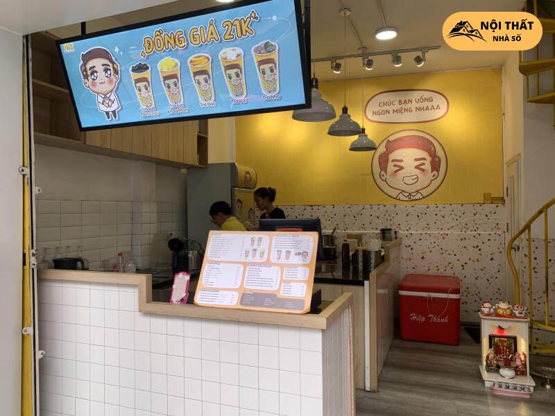Thiết kế quán trà sữa Nee Quầy tiếp tân quán trà sữa Nee