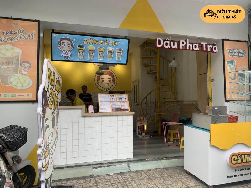Thiết kế quán trà sữa Nee Quầy tiếp tân quán trà sữa Nee