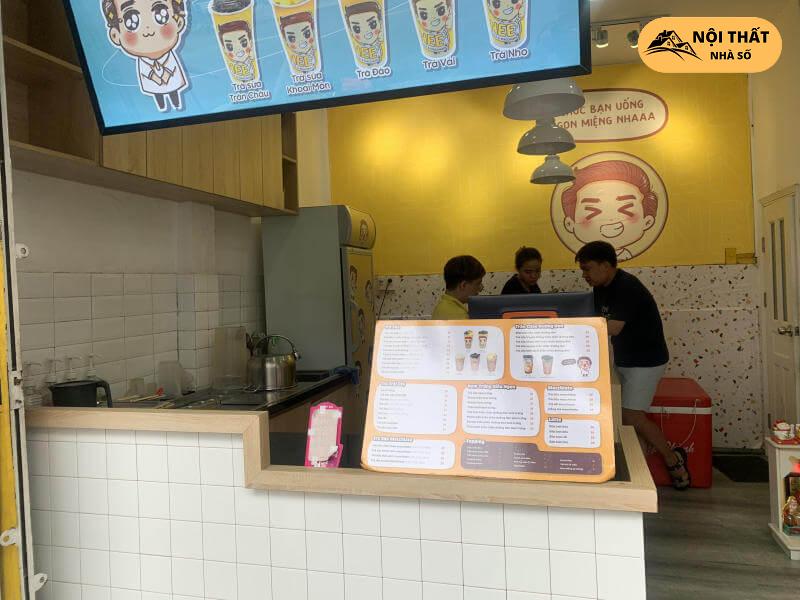 Thiết kế quán trà sữa Nee Quầy tiếp tân quán trà sữa Nee