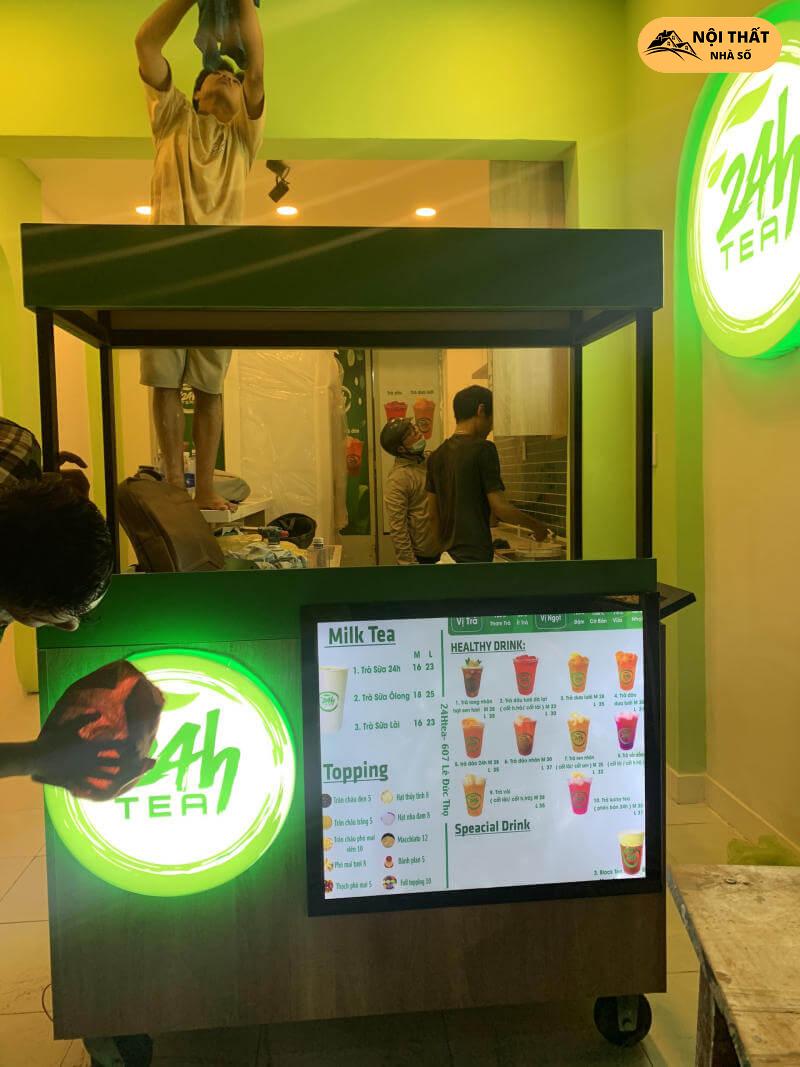 Quầy order quán cafe và trà sữa 24h