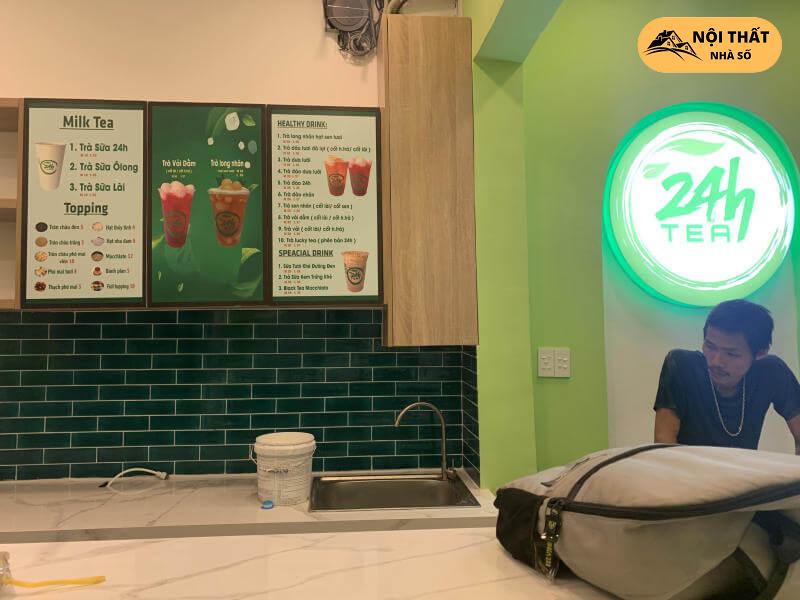 Không gian quán cafe và trà sữa 24h