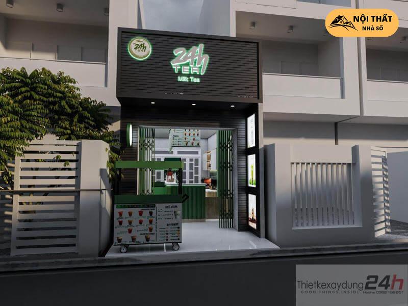 Không gian quán cafe và trà sữa 24h