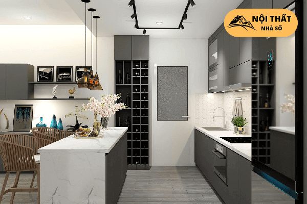 Phong cách thiết kế hiện đại cho phòng bếp chung cư