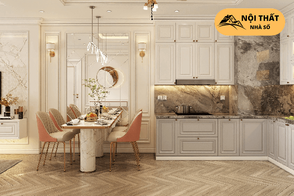 11+ Mẫu thiết kế nội thất phòng bếp chung cư đẹp, tiện nghi