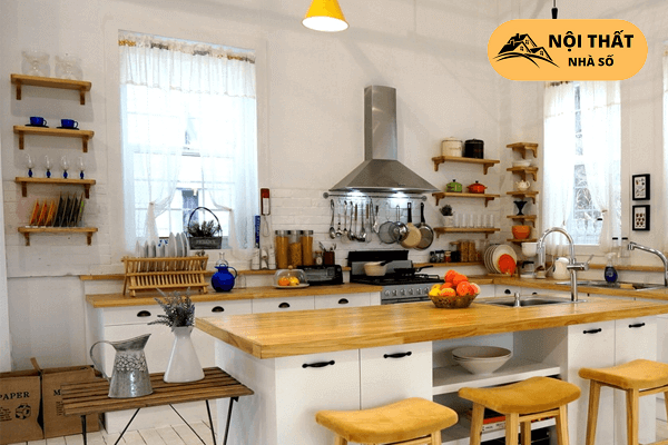 Phong cách thiết kế bếp chung cư vintage mang đến sự nhẹ nhàng, tinh tế