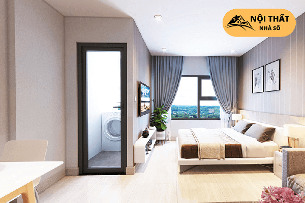 Không gian căn hộ chung cư Vinhomes Grand Park Studio được thiết kế theo gam màu sáng