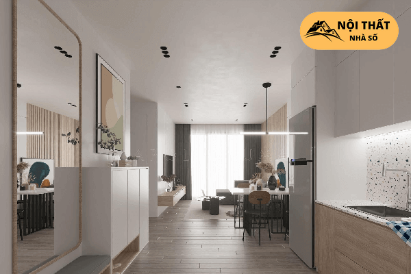Thiết kế nội thất chung cư Vinhomes Grand park 3 phòng ngủ theo phong cách Mộc