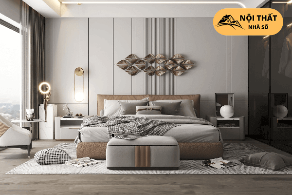 Các đồ nội thất đều được làm bằng chất liệu gỗ cao cấp đậm chất xa hoa