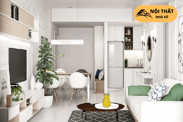 Chúng ta có thể trang trí thêm cây xanh giúp cho căn hộ sinh động hơn