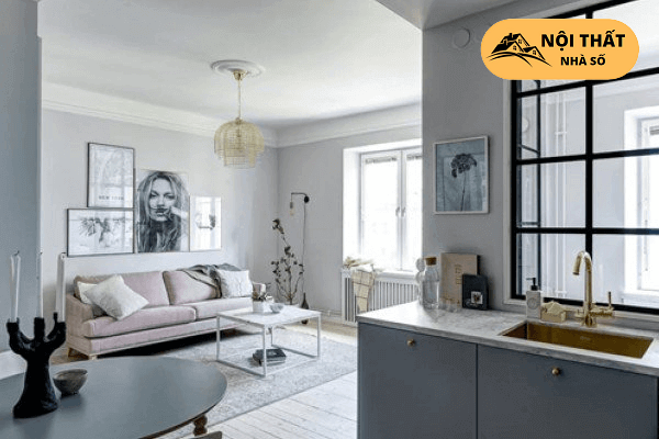 Tuy rằng đơn giản nhưng lại rất hài hòa, nổi bật cho căn hộ chung cư mini