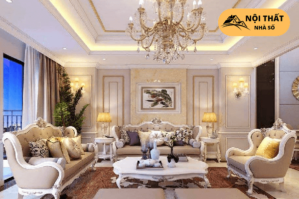 Trần nhà làm chất liệu bằng thạch cao được chạm khắc tinh tế
