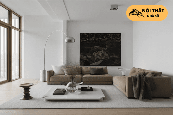 Phòng khách thiết kế nội thất tối giản