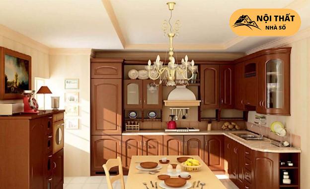 Không mất đi sự ấm áp và ấm cúng trong gian bếp khi thiết kế theo phong cách Cổ Điển