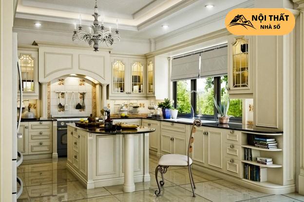 Mẫu thiết kế phòng bếp theo phong cách Cổ điển Châu Âu