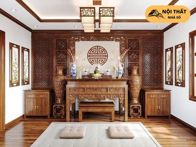 Mẫu thiết kế phòng thờ theo phong cách Cổ điển Việt Nam