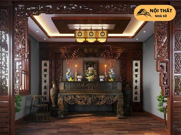 Mẫu thiết kế phòng thờ theo phong cách Cổ điển cho nhà phố