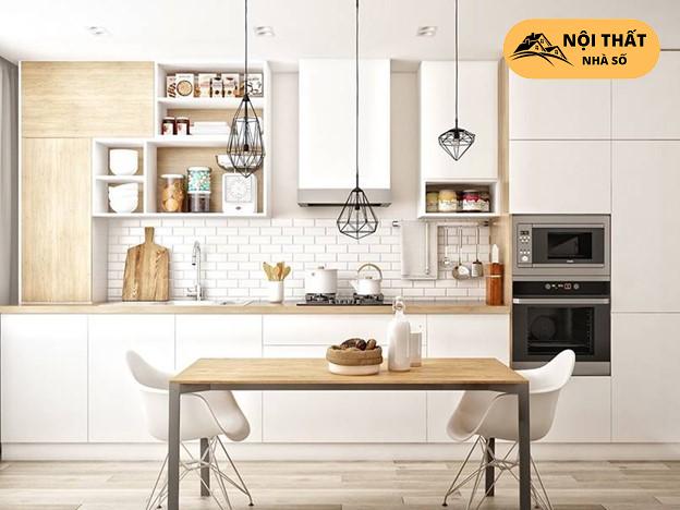 Phòng bếp theo phong cách bắc âu cùng nội thất hiện đại