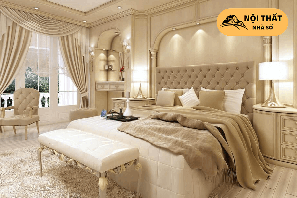 Không gian phòng ngủ được làm đơn giản, thoải mái nhưng vẫn đảm bảo được yếu tố sang trọng