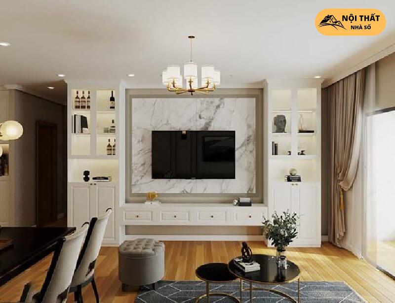Thiết kế nội thất phòng khách chung cư luxury