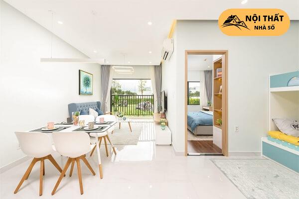 Nhìn tổng quan ngôi nhà đón được nhiều ánh sáng giúp căn hộ thêm phát sáng