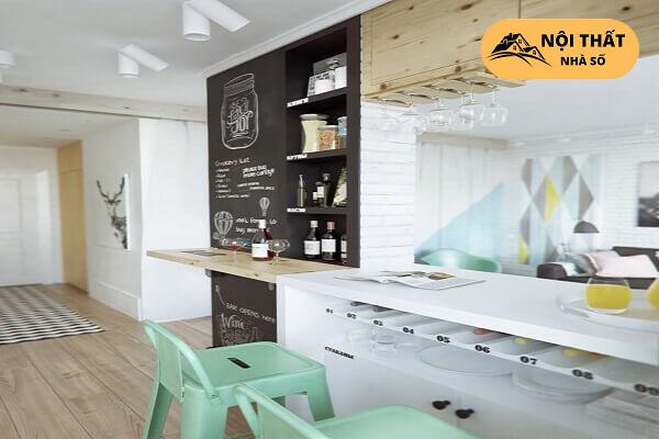 Một gốc chill nhỏ của phần đảo bếp thêm tiện ích