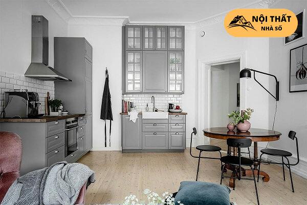 Không gian bếp tối giản nhưng đầy tiện nghi
