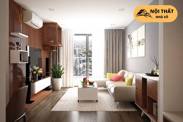 Phòng khách thông minh khi thiết kế tủ thờ phía trên