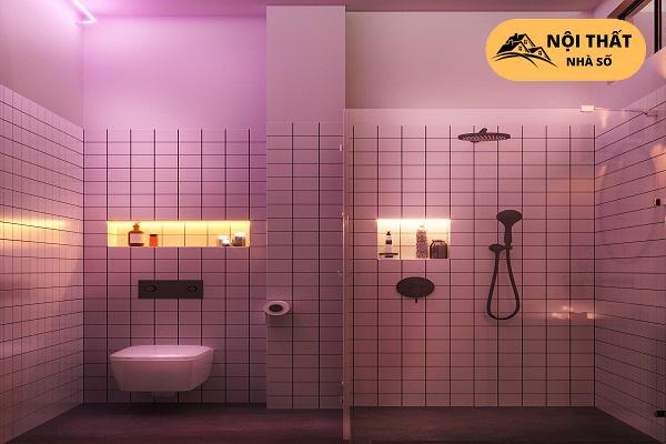 Nhà vệ sinh được thiết kế với phong cách trẻ trung cá tính