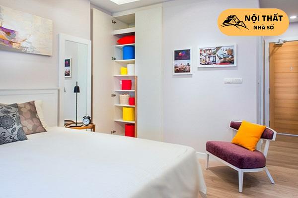 Phòng ngủ tiện nghi đầy đủ, đáp ứng nhu cầu sử dụng
