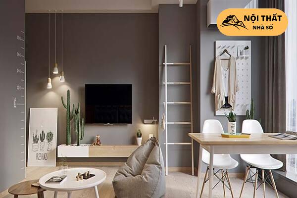 Thiết kế nội thất phối màu xám