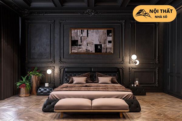 Căn phòng được thiết kế nhiều tranh treo tường, đèn chùm, đèn tường sẽ giúp không gian thêm sang trọng, quý phái hơn