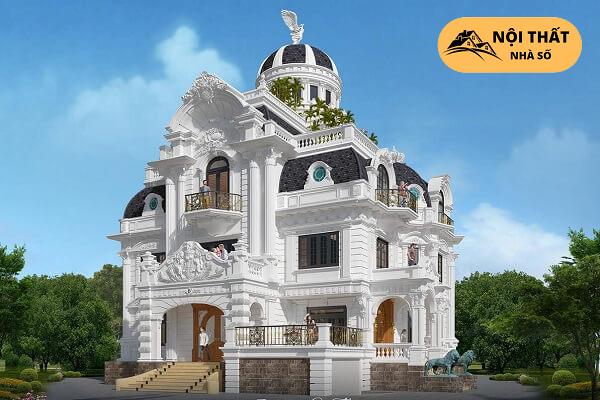 Phần mái ngoài những hệ cửa còn được trang trí thêm những họa tiết, đường chỉ, phù điêu vô cùng lộng lẫy
