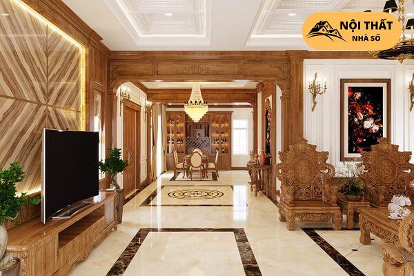 Chất liệu gỗ tự nhiên được xem là một điểm sáng nhằm nâng cấp vẻ đẹp của ngôi biệt thự