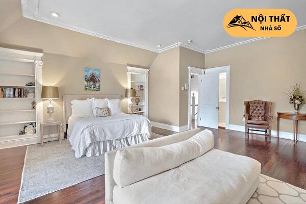 Những bức tranh hay chậu hoa, rèm cửa và một vài điểm nhấn đến từ gối ôm mang đến một không gian lãng mạn