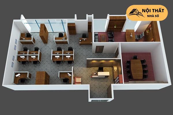 Mô hình ví dụ mô phỏng cho văn phòng diện tích 40m2
