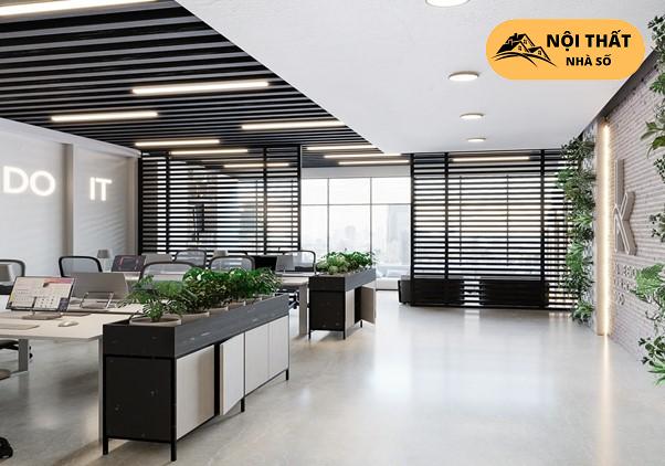 Thiết kế văn phòng xanh đơn giản thường gặp