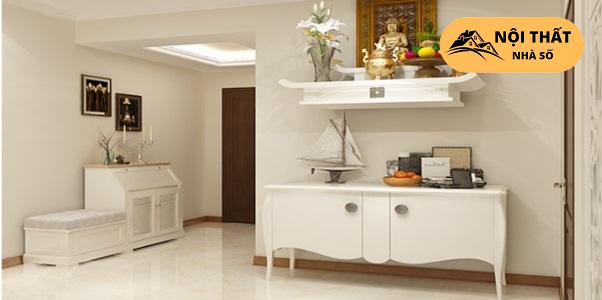 Mẫu phòng thờ kết hợp phòng khách theo đúng phong thủy