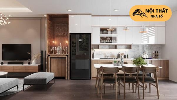 Mẫu thiết kế phòng thờ kết hợp giữa truyền thống và hiện đại