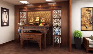 Cách bài trí phòng thờ Phật và gia tiên chung rước lộc đầy nhà
