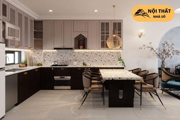 Nội thất phòng bếp theo phong cách Đông Dương