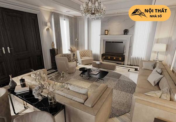 Nội thất phòng khách theo phong cách Luxury
