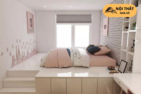 Thiết kế nội thất phòng ngủ cho bé gái với tông màu trắng + hồng pastel cực dễ thương và sang trọng