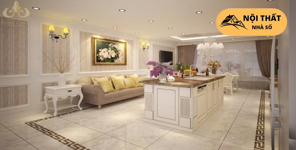 Thiết kế phòng bếp chung cư phong cách cổ điển