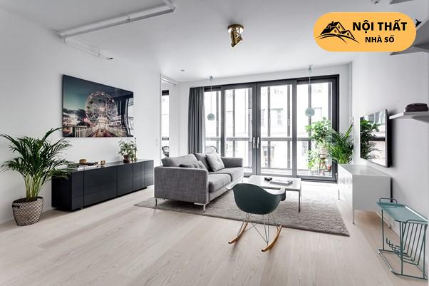Phòng khách chung cư theo thiết kế phong cách Bắc Âu