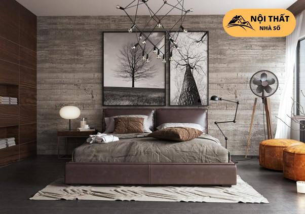Phòng ngủ chung cư với lối thiết kế Rusticc